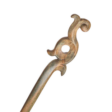 CrystalMood Handmade Carved Wood Hair Stick Chinese Ruyi 6.75" Lignum-vitae